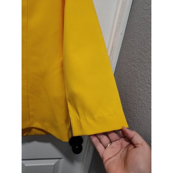 Vintage Allison Woods Blazer Women's Button Yellow Suit Jacket Size 14W USA made - Picture 7 of 9